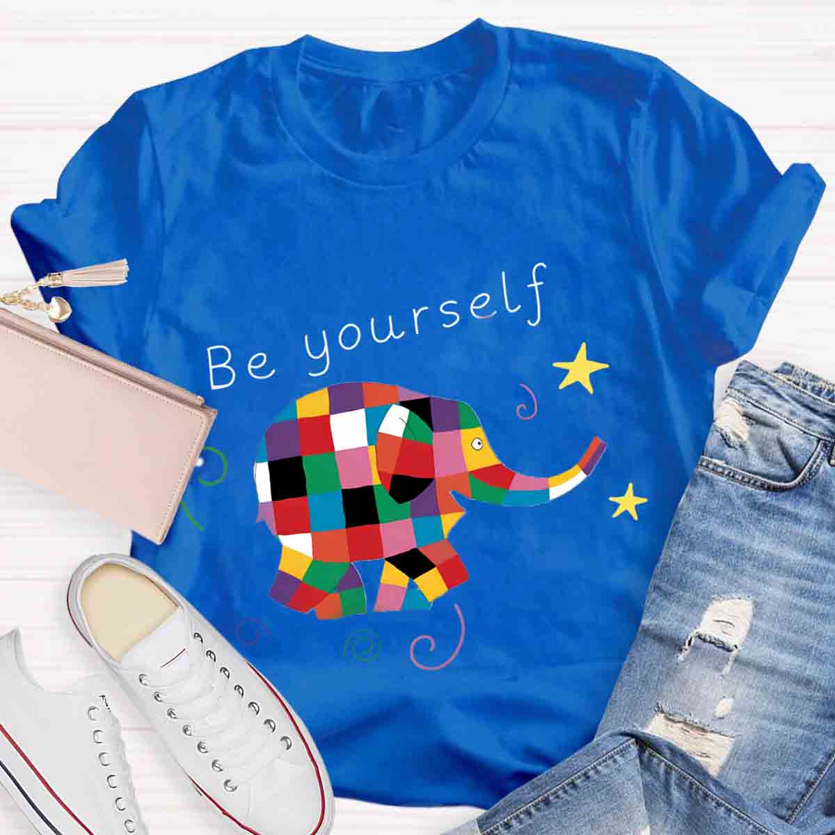 Be Yourself Rainbow Elephant T-Shirt