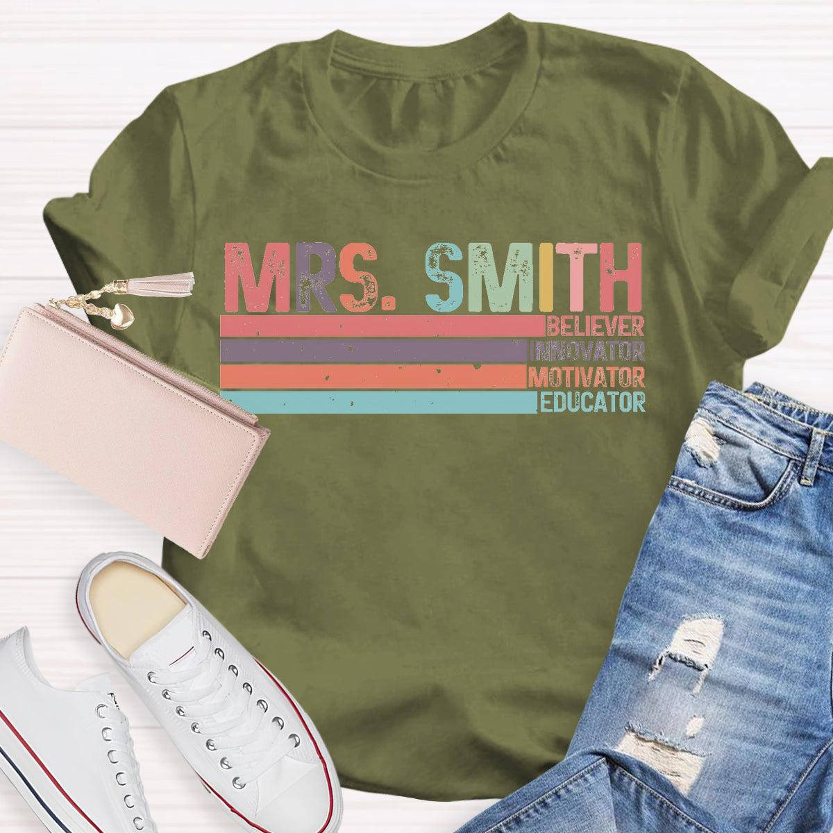 Personalized Name Mrs Smith Teacher T-Shirt