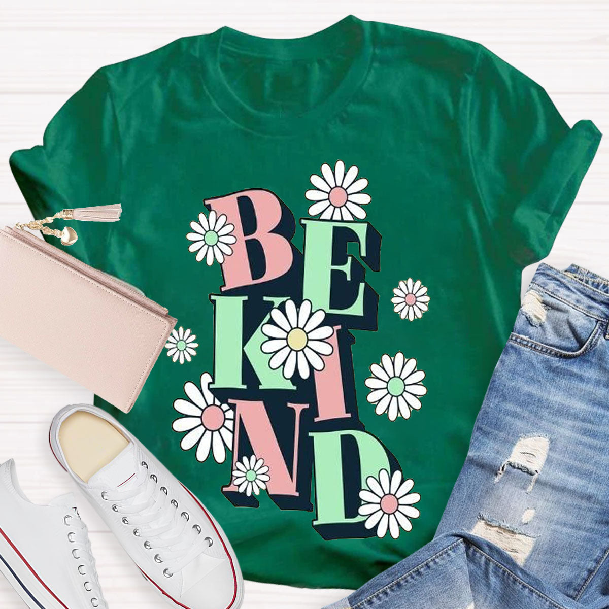 Be Kind Flower Design Teacher T-Shirt