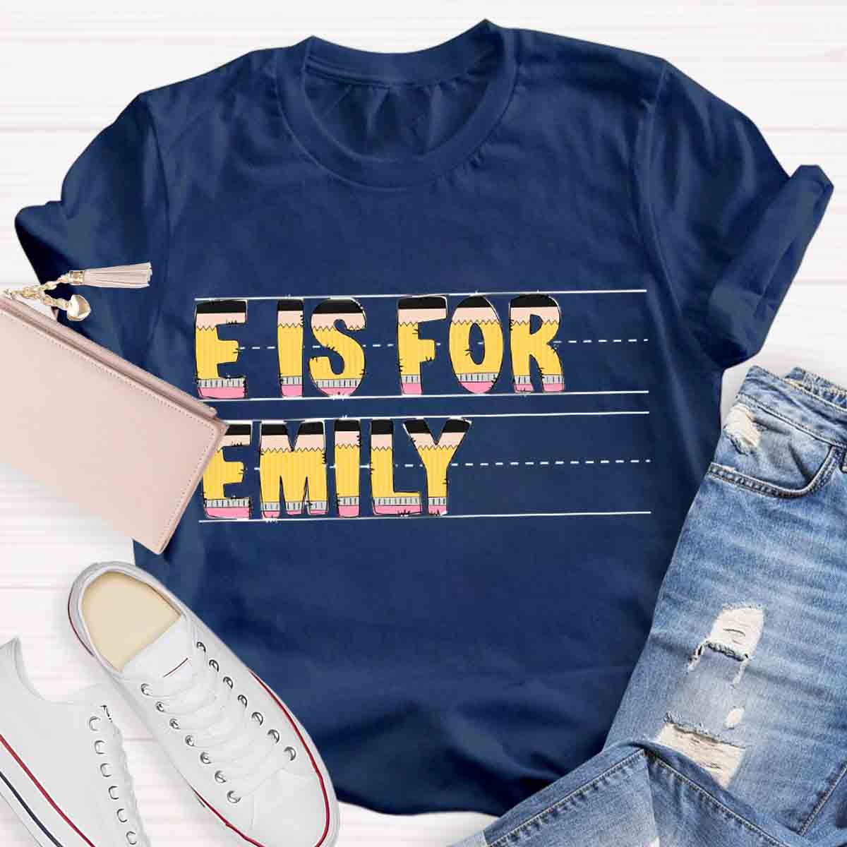 Personalized Name E Is For EmilyT-Shirt