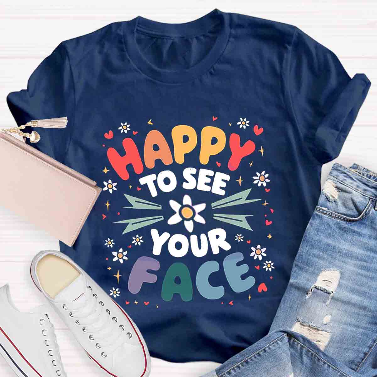 Happy To See Your Face Crew Neck T-Shirt