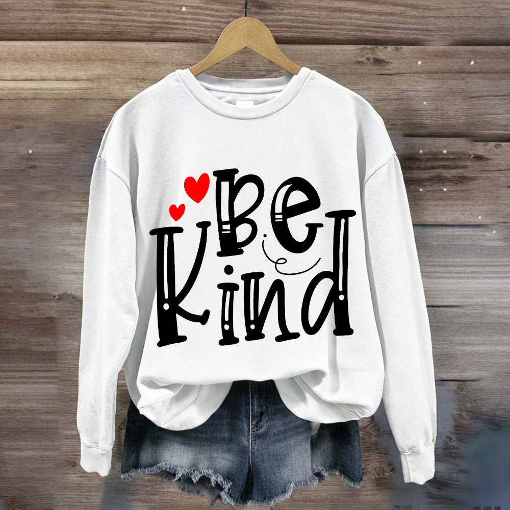 Be Kind Red Heart Teacher Sweatshirt