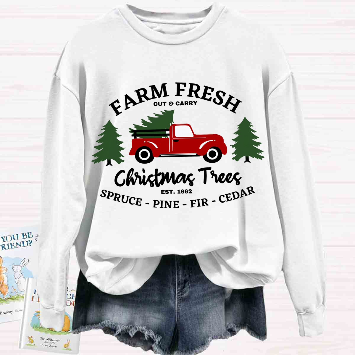 Farm Fresh Christmas Tree Teacher Sweatshirt