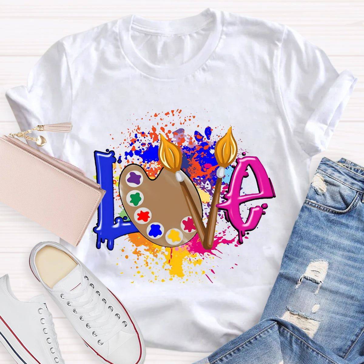 Love Art Color palette Teacher T-Shirt