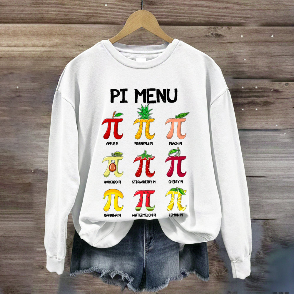 Pi Menu Happy Pi Day Sweatshirt