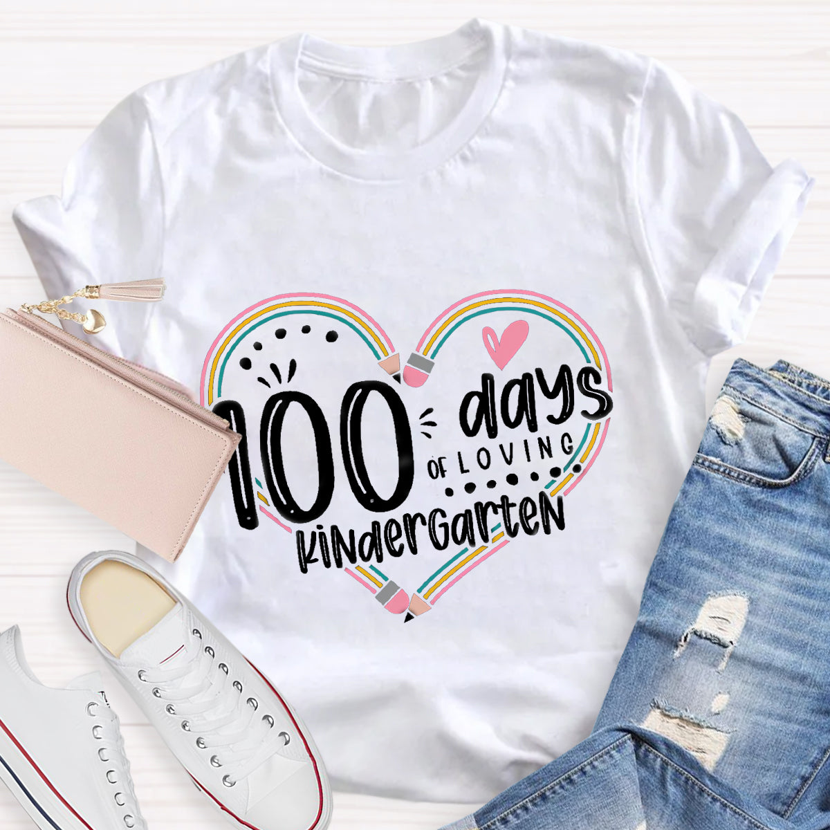 Personalized Grade 100 Days Of Loving Teacher T-Shirt