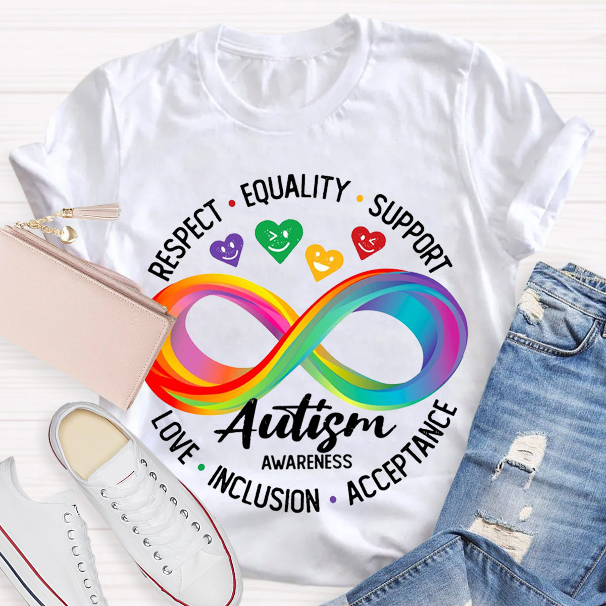 Autism Awareness Colorful Teacher T-Shirt