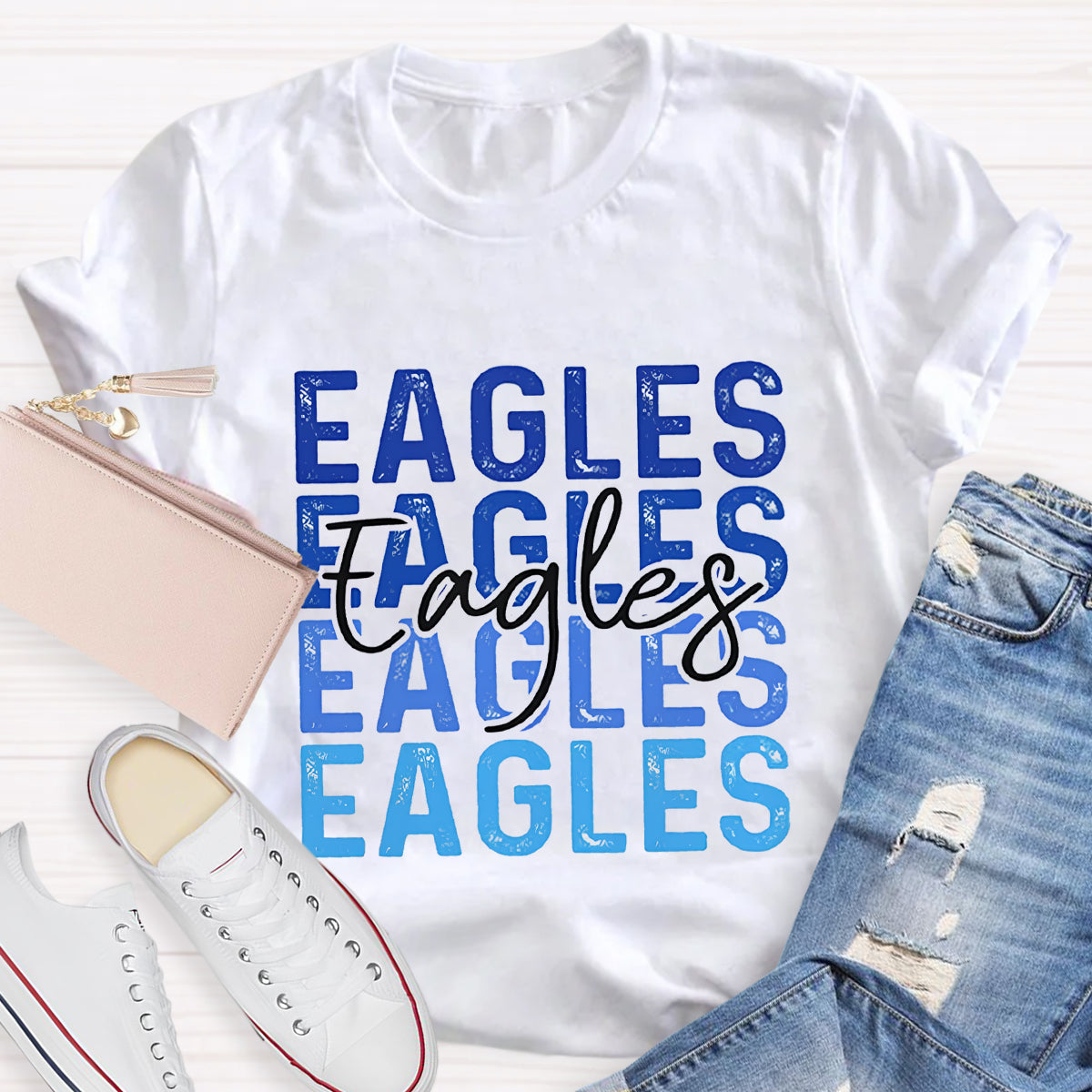 Personalized School Mascot Eagles Teacher T-Shirt