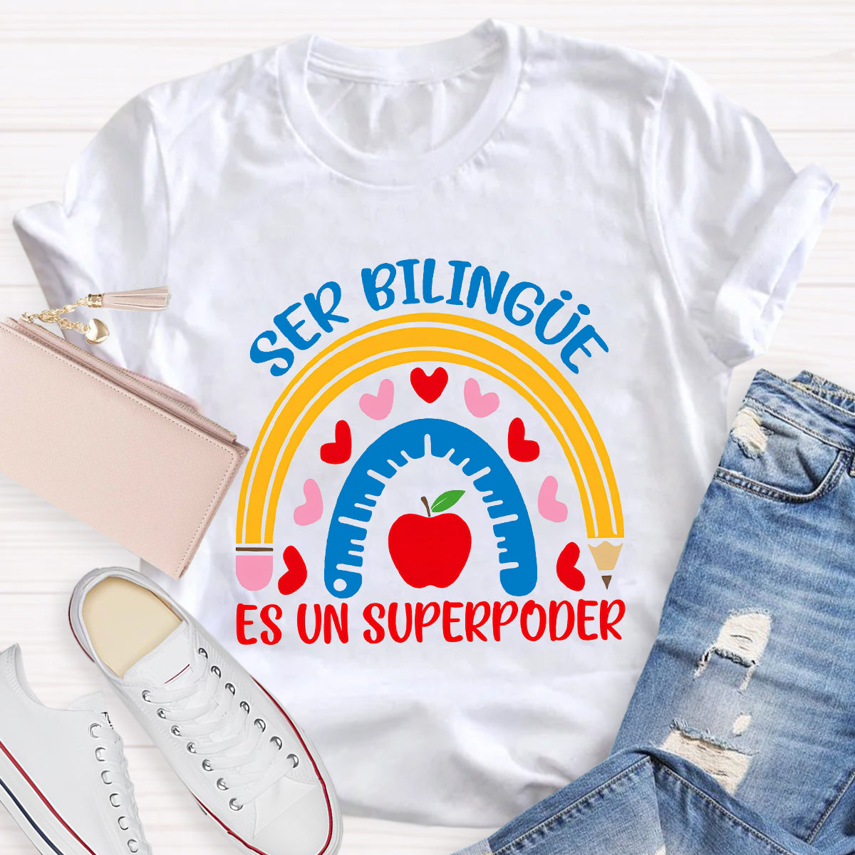Ser Bilingue Es Un Super Poder Spanish Teacher T-Shirt