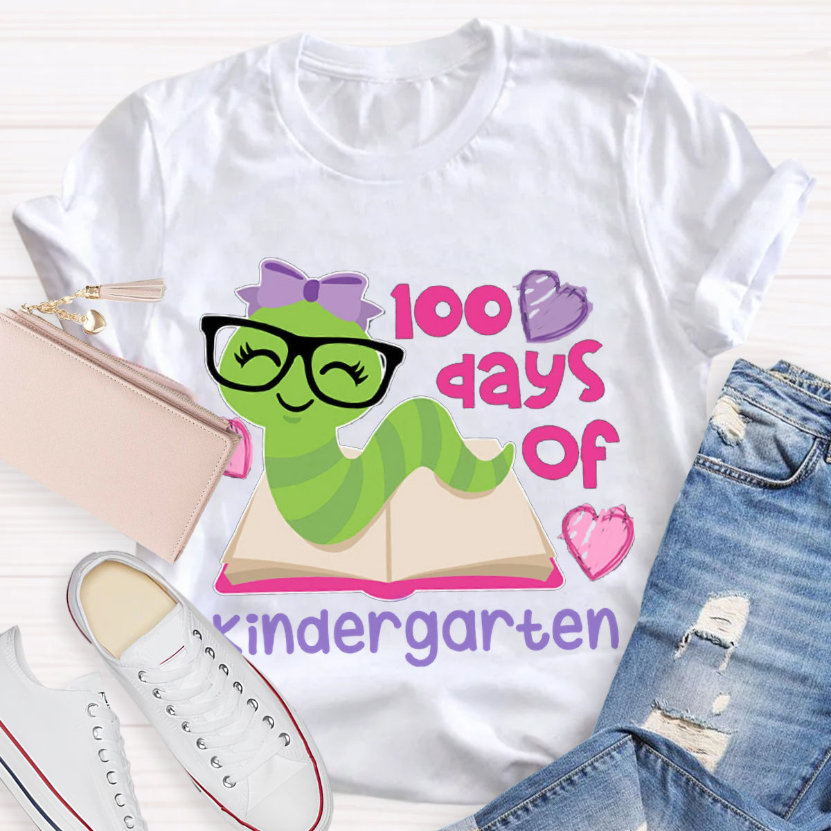 Personalized Grade 100 Days Of Kindergarten Teacher T-Shirt