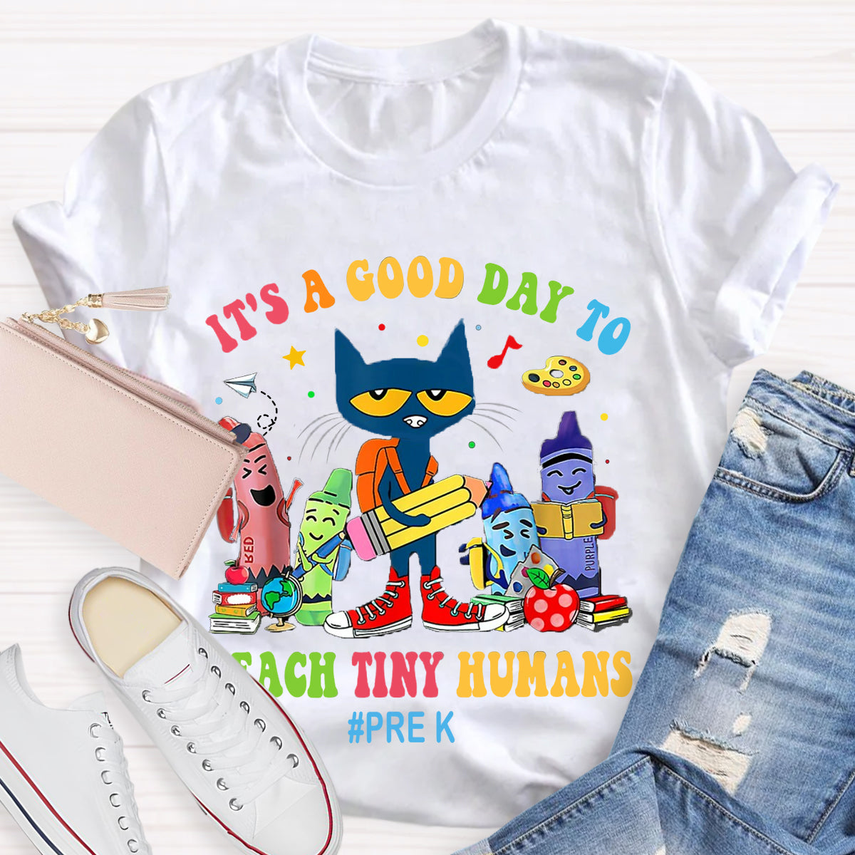 Personalized Grade It's A Good Day To Teach Tiny Humans Cat T-Shirt