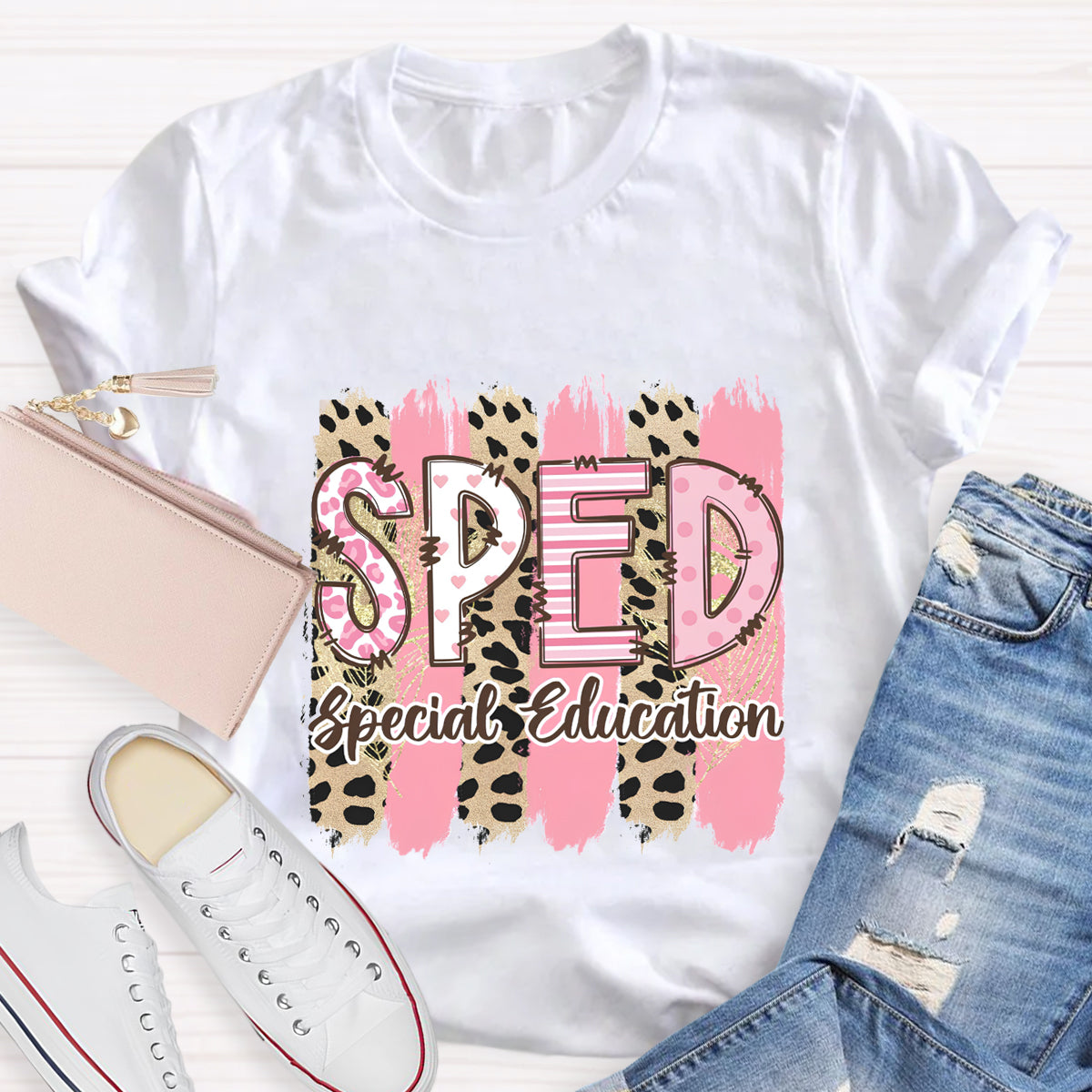 Pink Leopard SPED Special Education T-Shirt