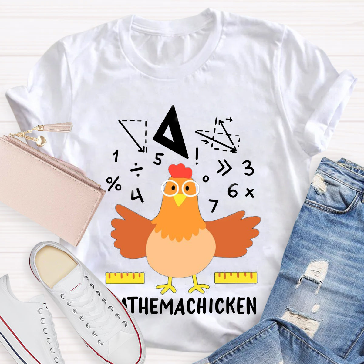 Math Chicken Gag Classic Teacher T-Shirt