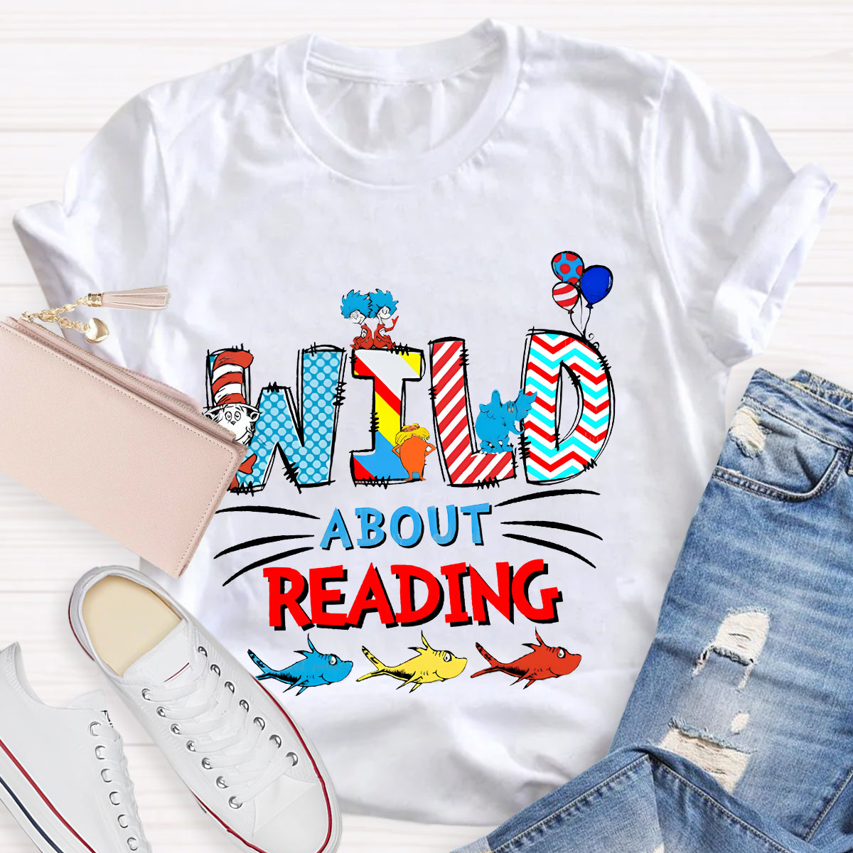 Wild About Reading Teacher T-Shirt