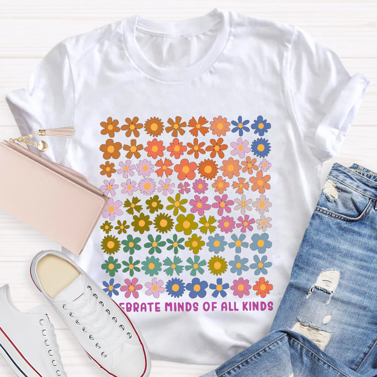 Celebrate Minds of All Kinds Floral T-Shirt