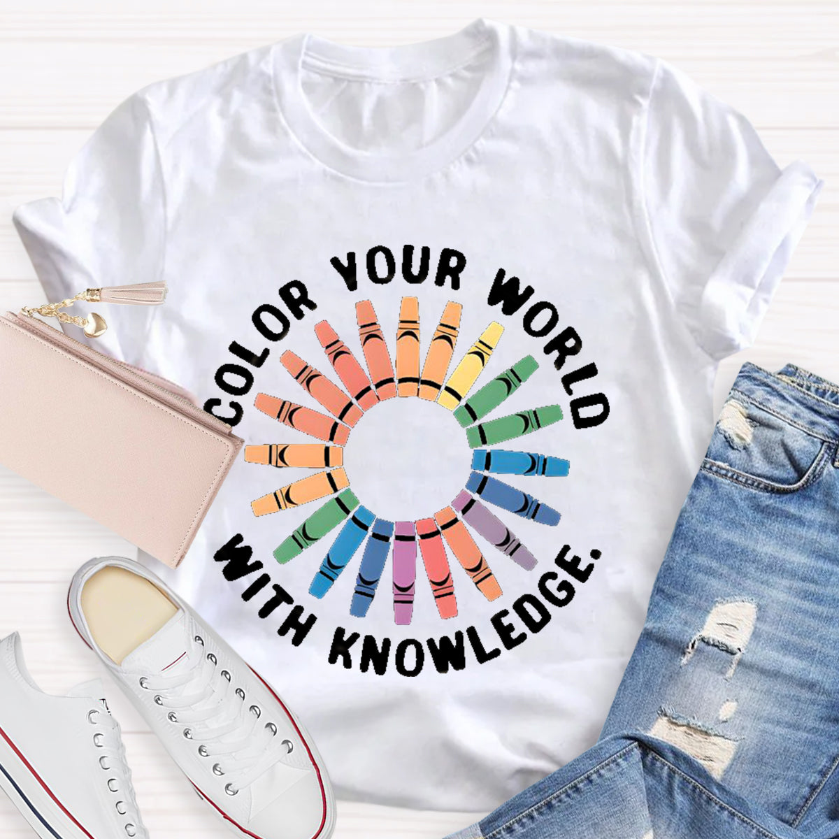 Color Your World With Knowledge T-Shirt