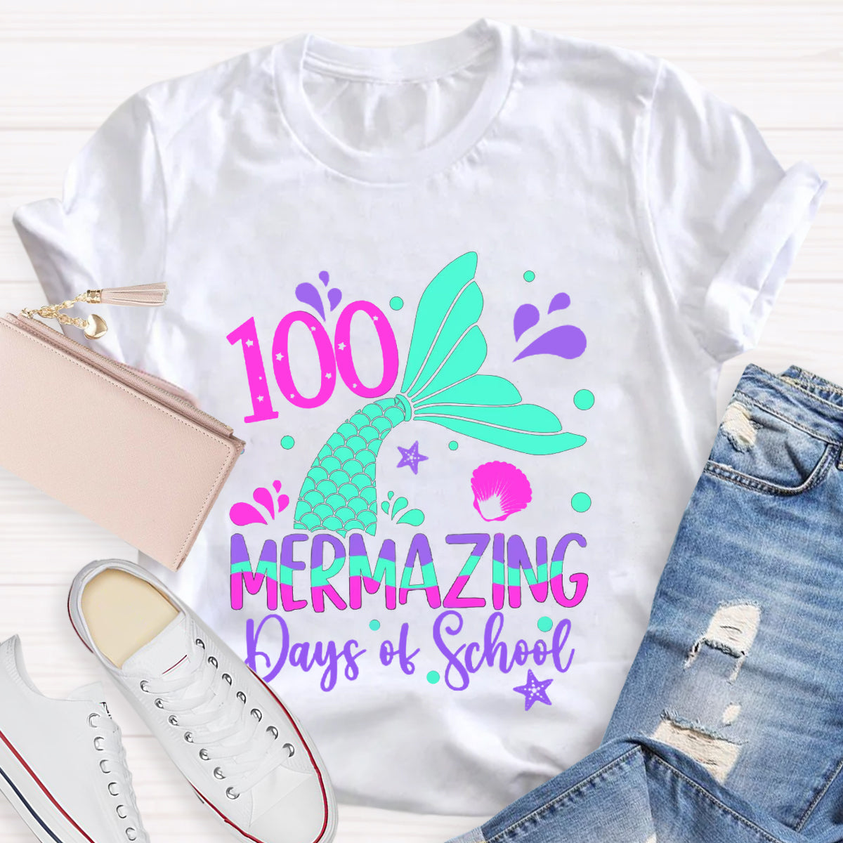 100 Mermazing Days Of School T-Shirt