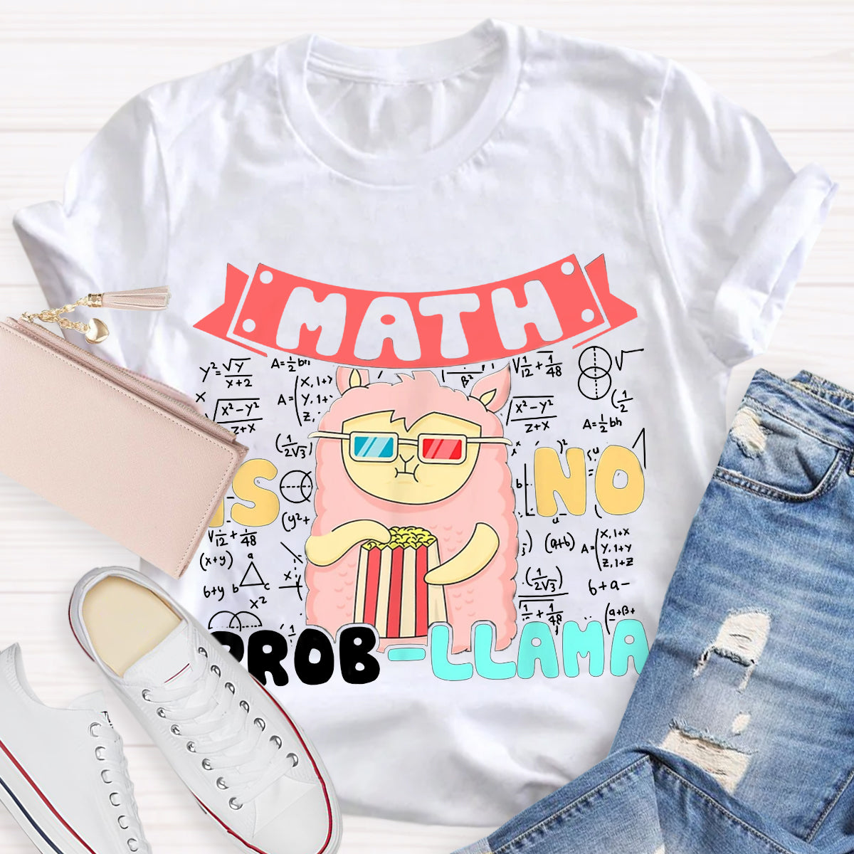 Math is no prob-llama Math Teacher T-Shirt