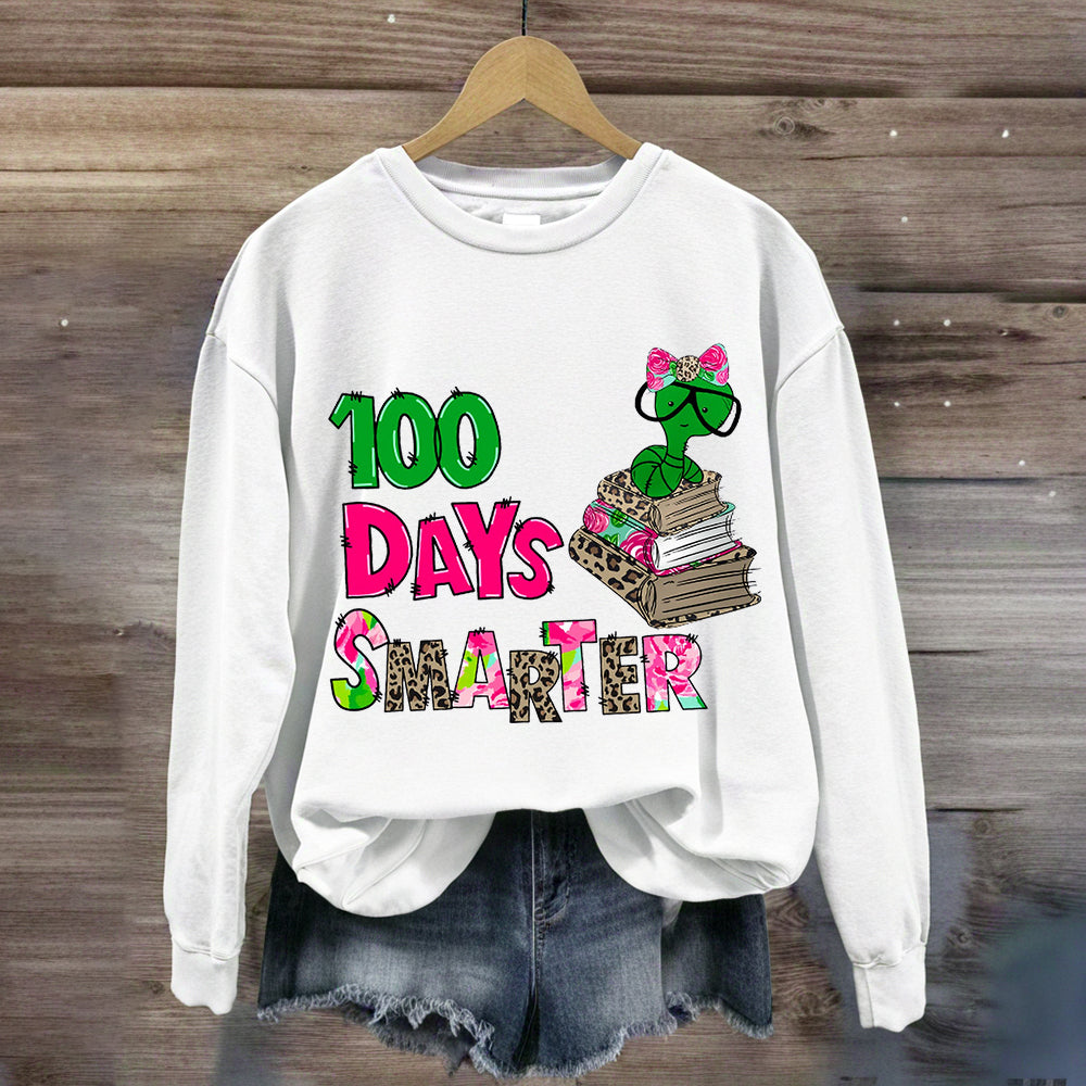 100 Days Smarter Caterpillar Wearing Glasses Sweatshirt