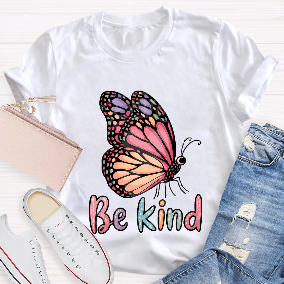 Be Kind Butterfly Printed T-Shirt
