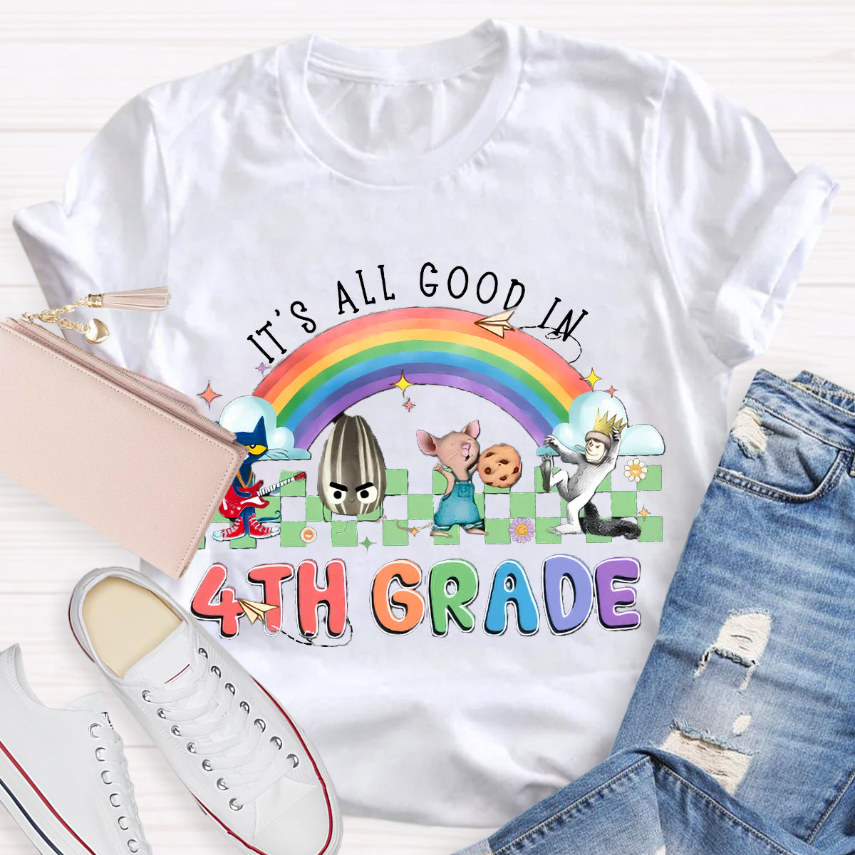 Personalized Grade It's All Good In 4th Teacher T-Shirt