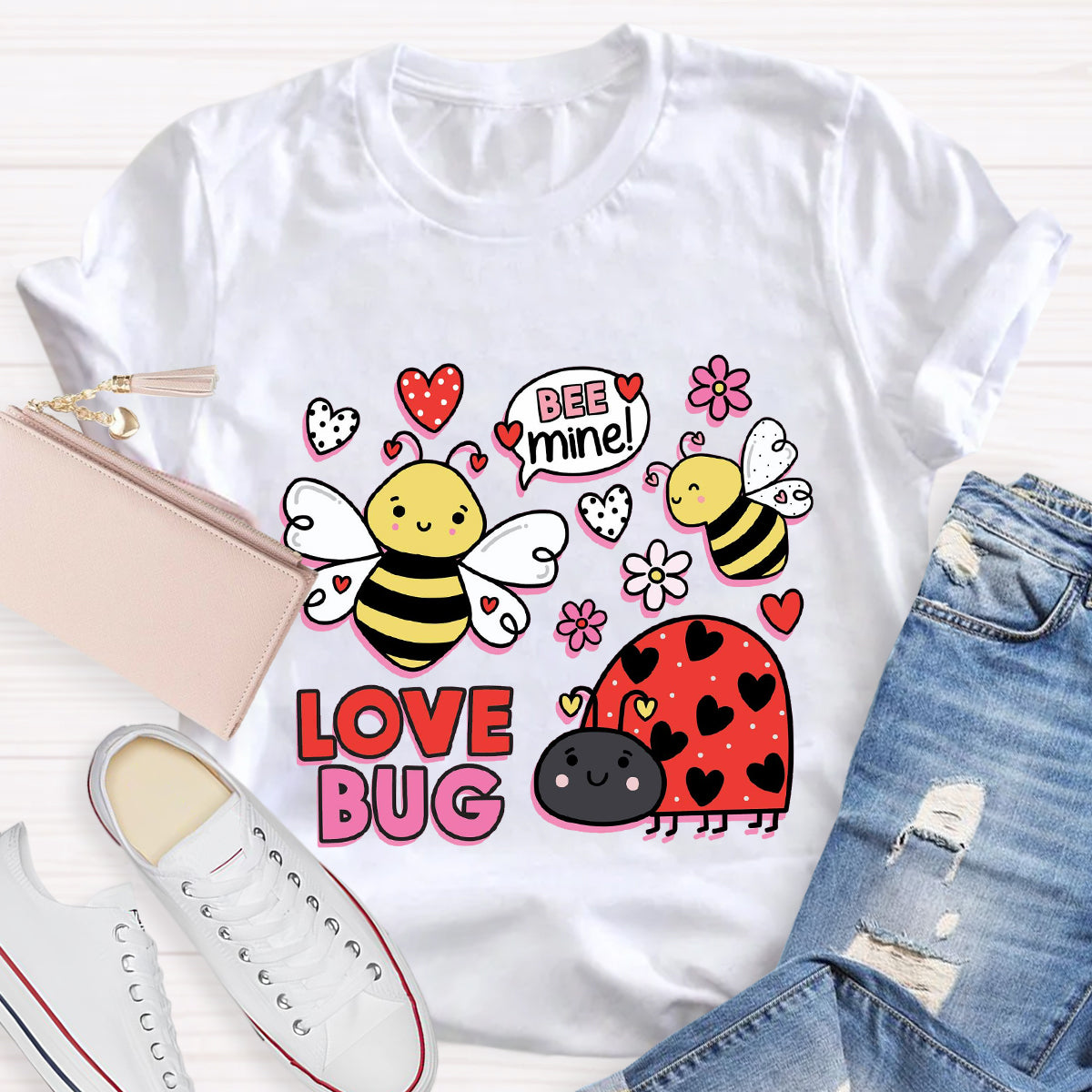 Bee Mine Love Bug Teacher T-Shirt