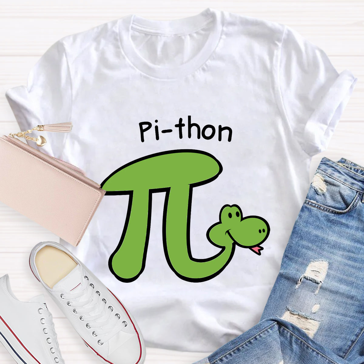 Pi-thon - Animal Pun Math Teacher T-Shirt