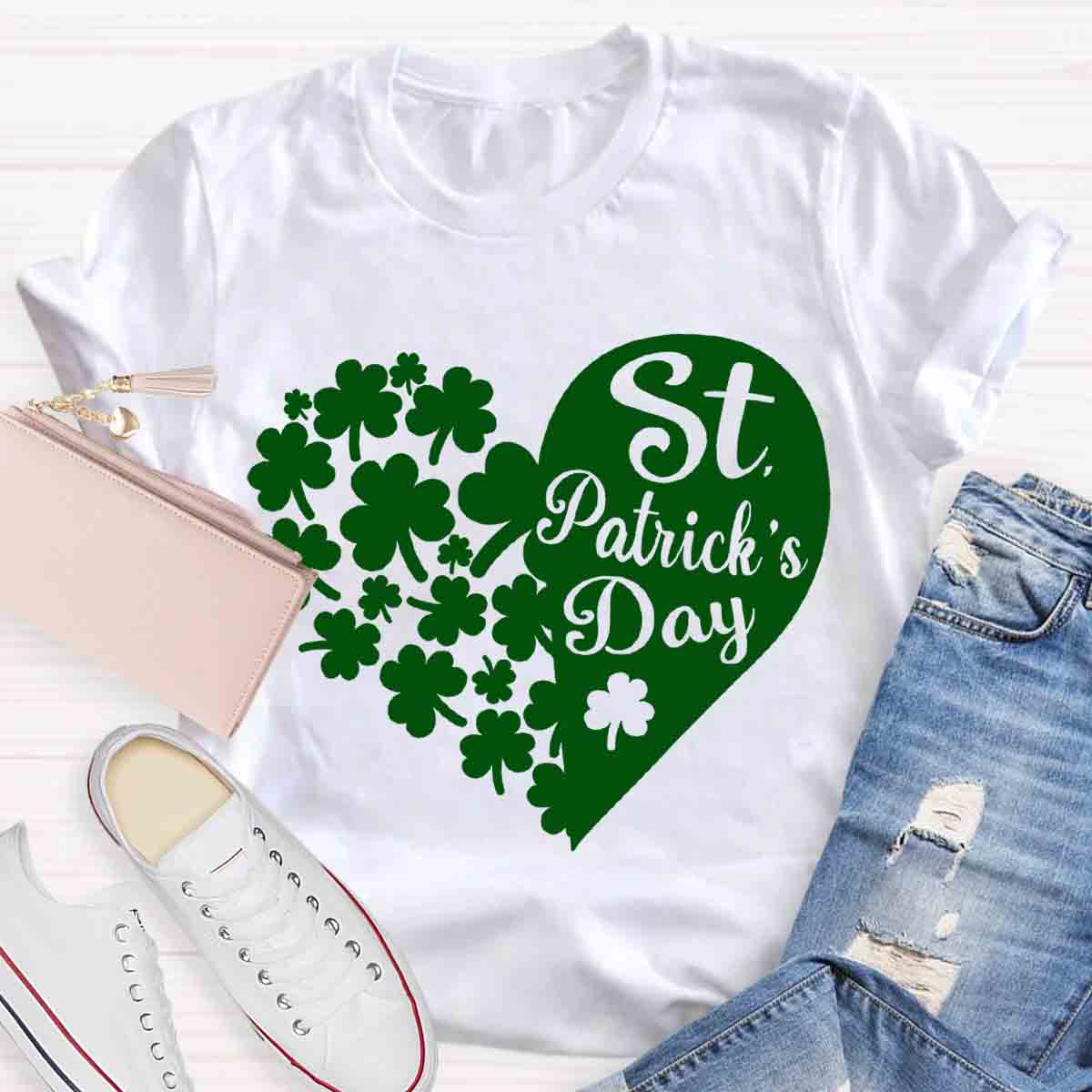 Lucky Shamrock St Patricks Day Teacher T-Shirt