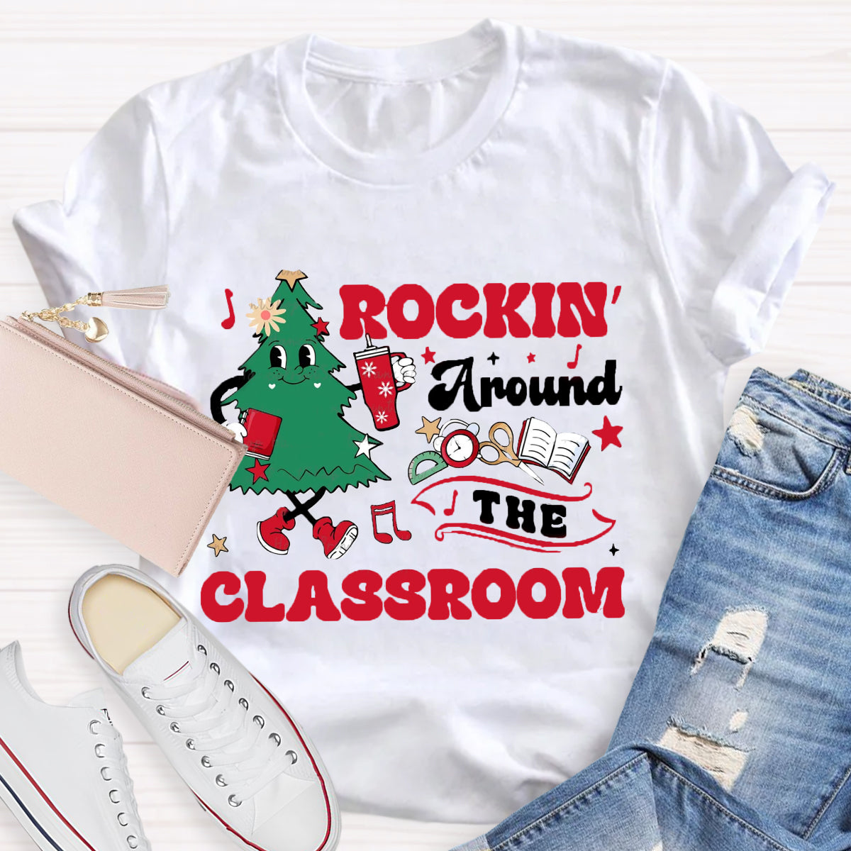 Rockin' Around The Classroom Christmas Tree T-Shirt