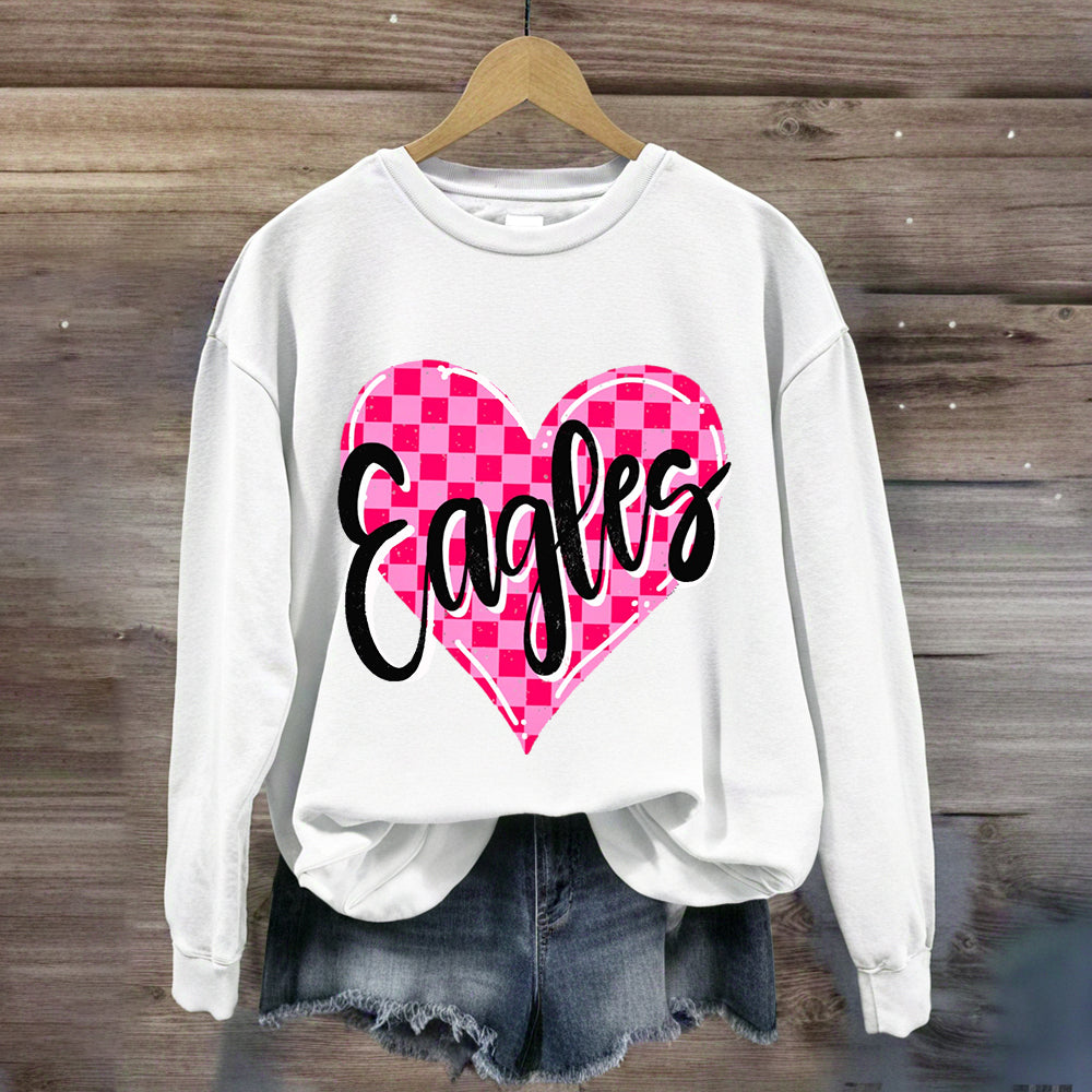 Personalized Mascot Pink Heart Sweatshirt