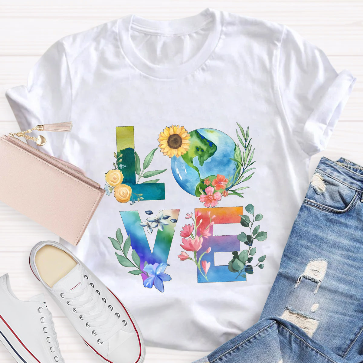 Love Our Planet Earth Day Teacher T-Shirt