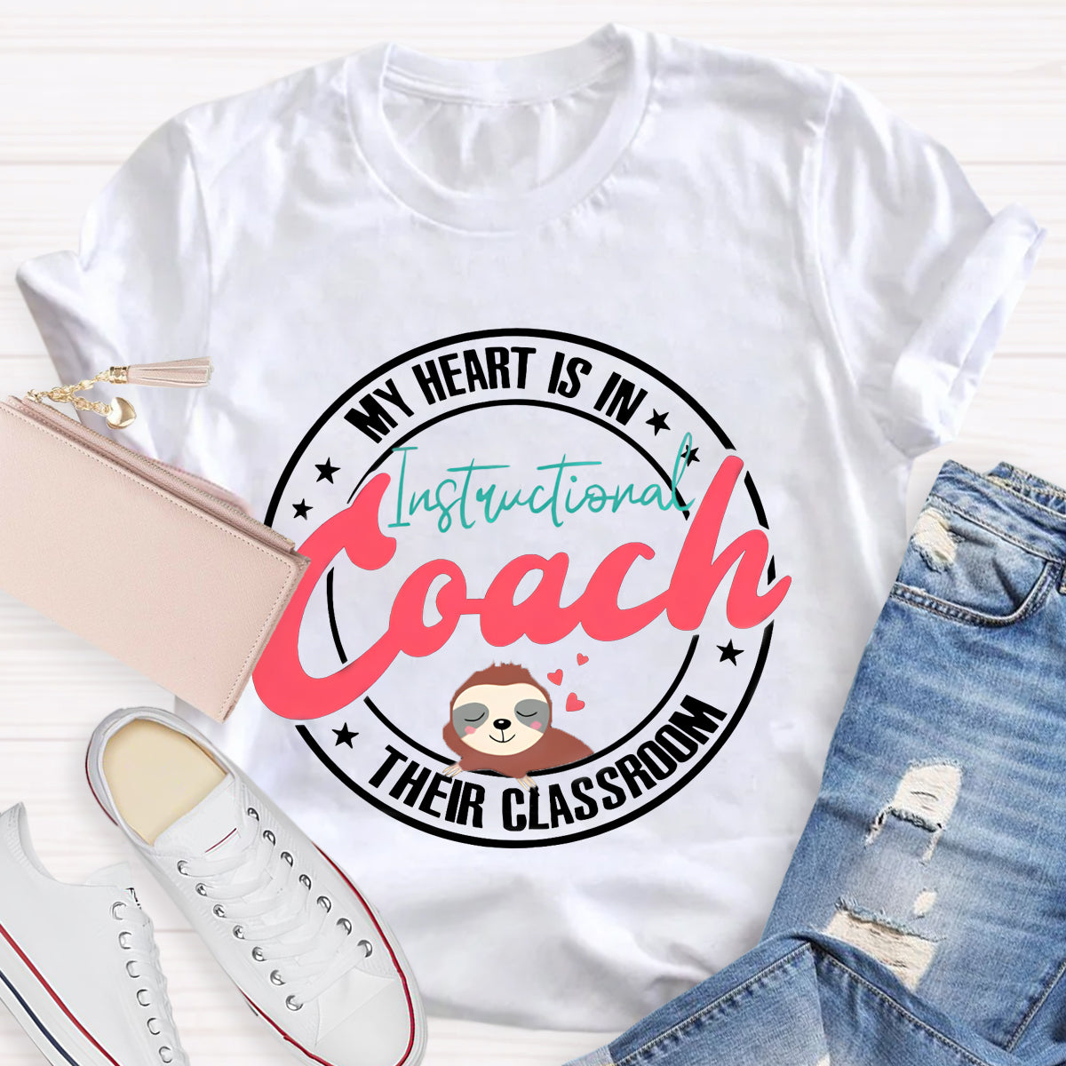 My Heart Is In Their Classroom Instructional Coach Teacher T-Shirt