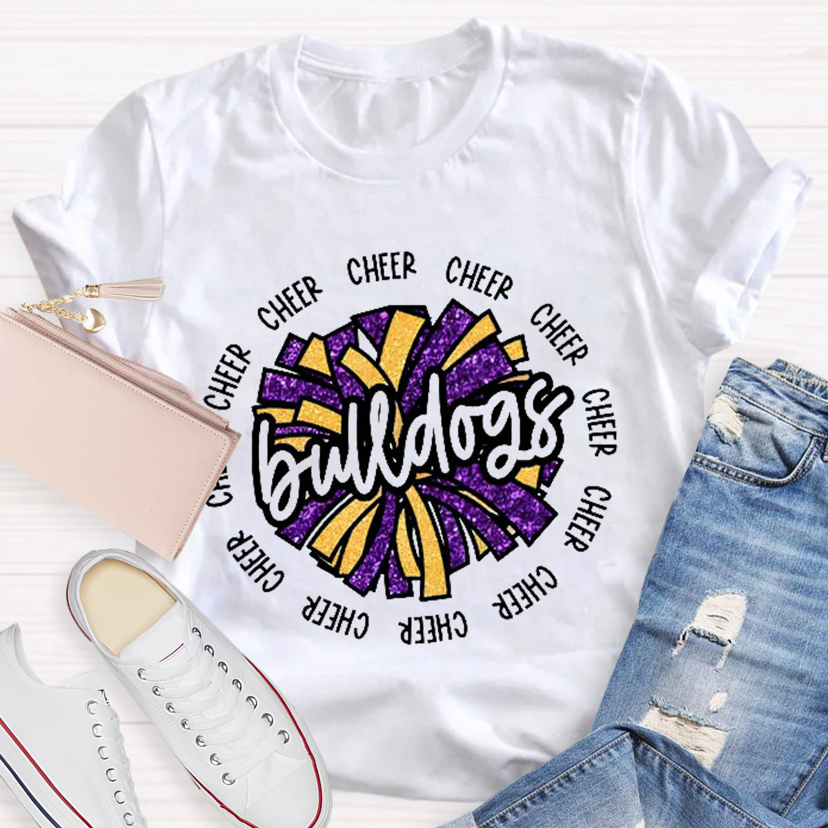 Personalized Cheer Mascot Teacher T-Shirt