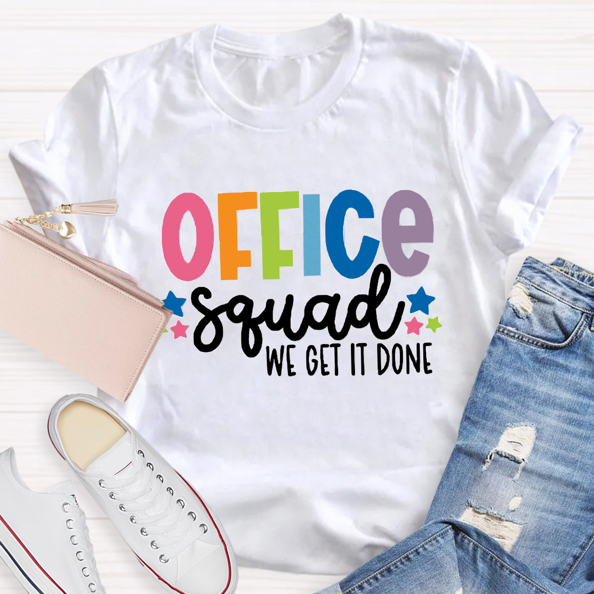 Office Squad We Get It Done Teacher T-Shirt
