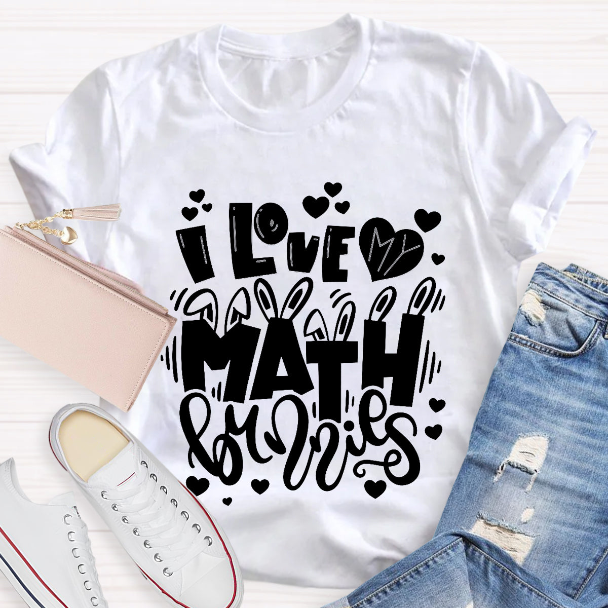 I Love My Math Bunnies Funny Math Teacher T-Shirt