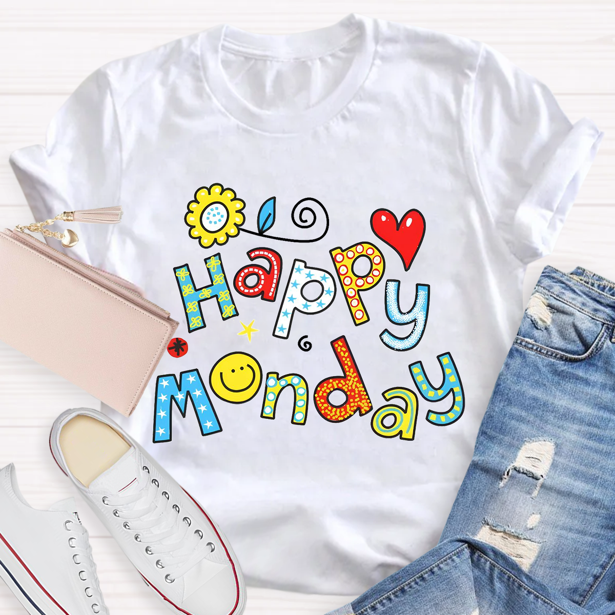 Personalized Day of the Week Happy Monday Funny Design T-Shirt