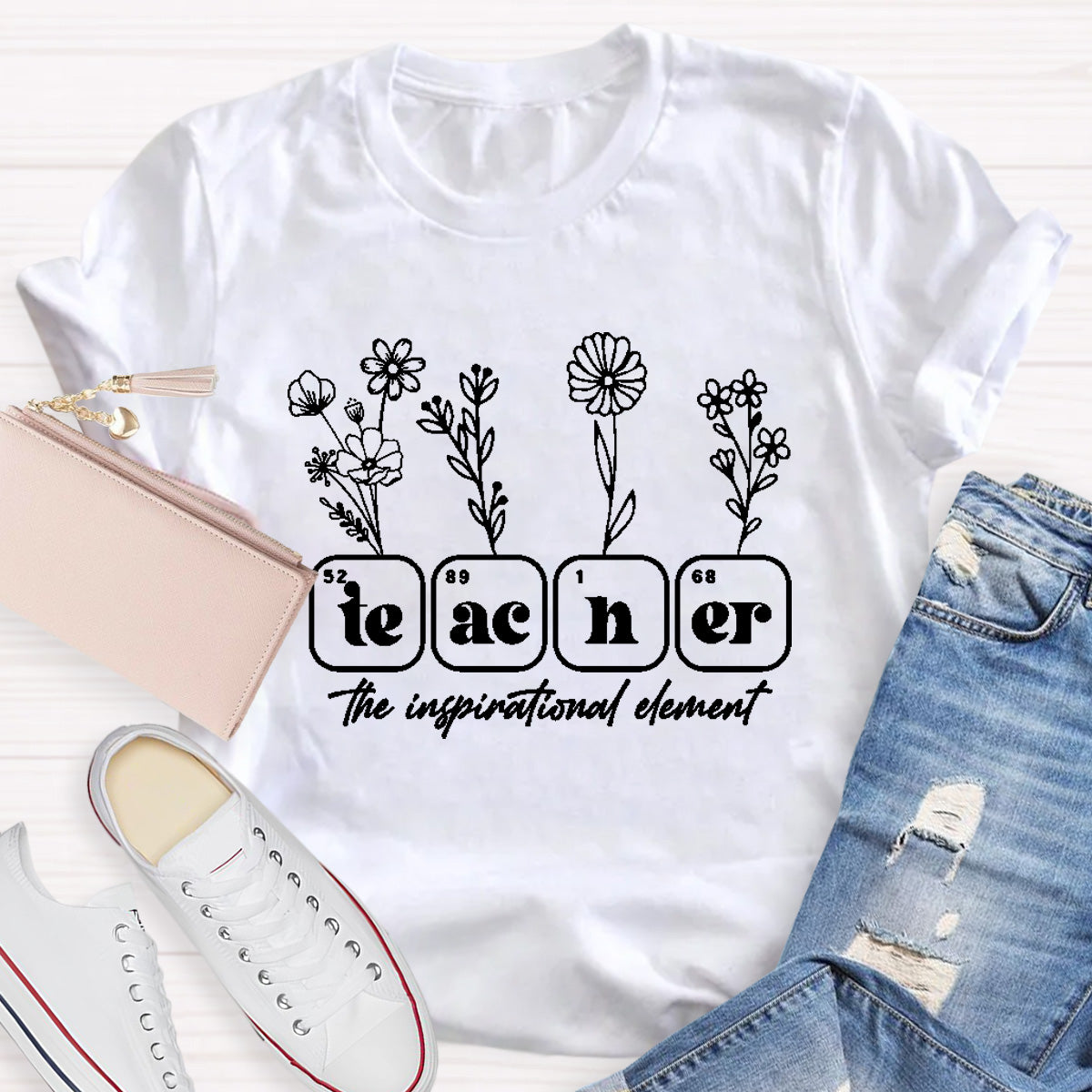 The Inspirational Element Teacher Flowers T-Shirt