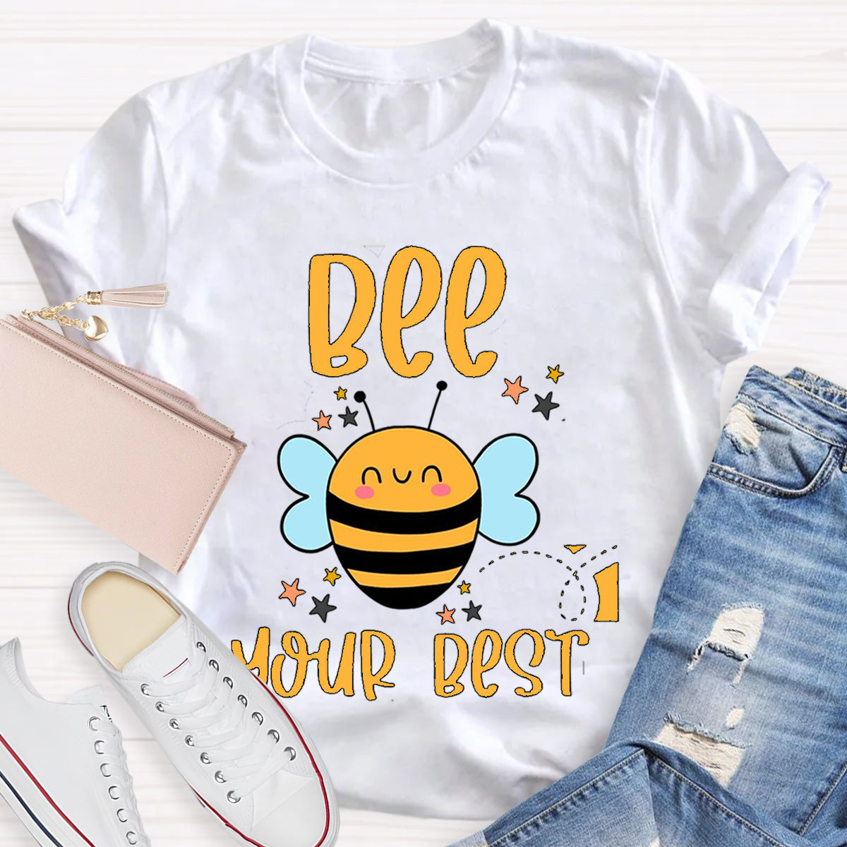 Positive Affirmation Bee Your Best Teacher T-Shirt