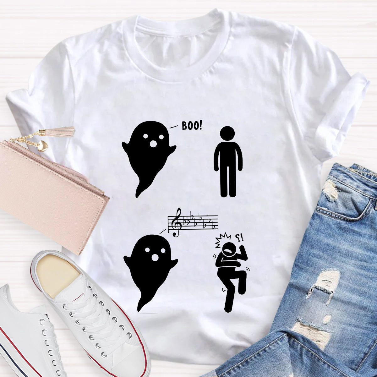 Scary Ghost And Music Teacher T-Shirt