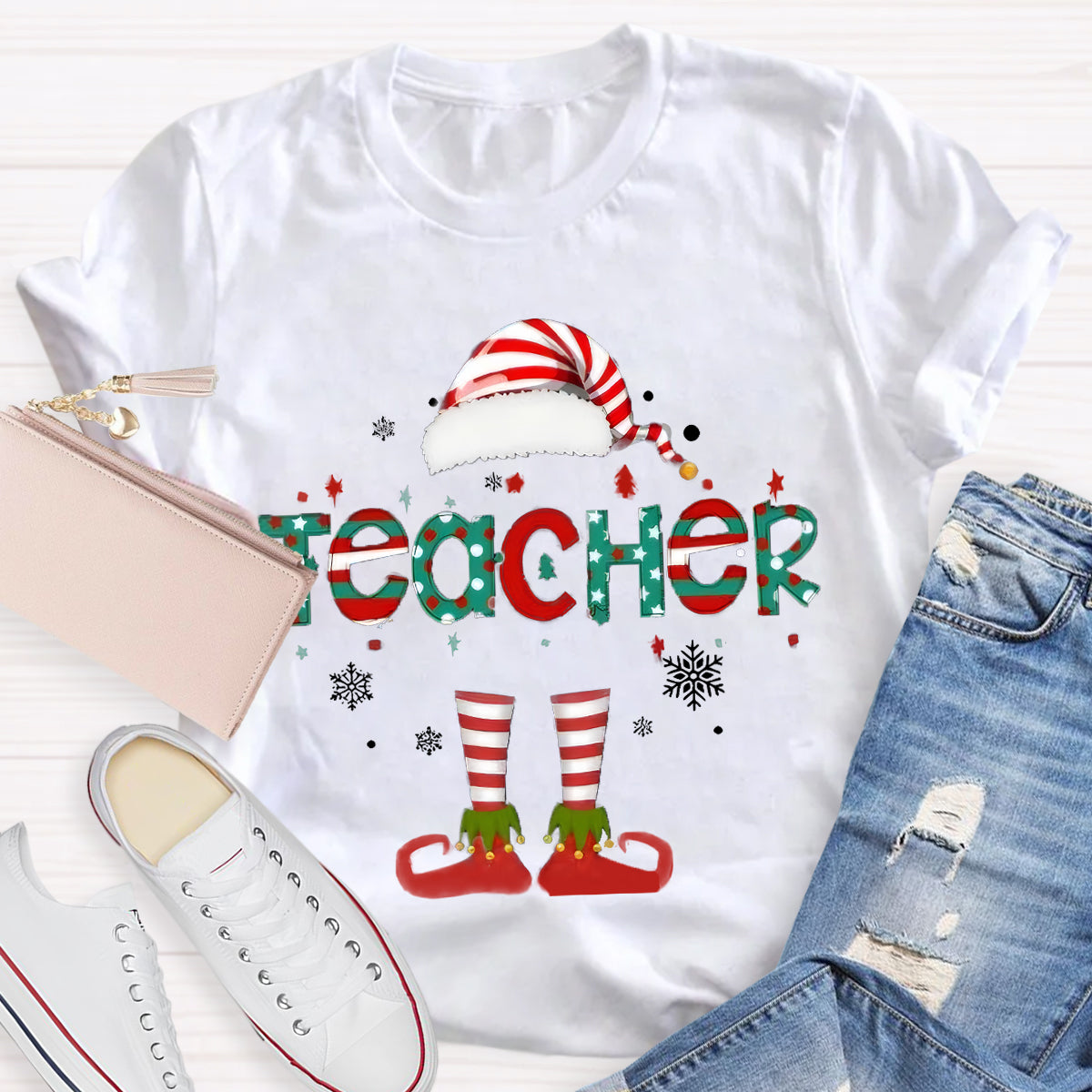 Christmas Teacher Elf T-Shirt