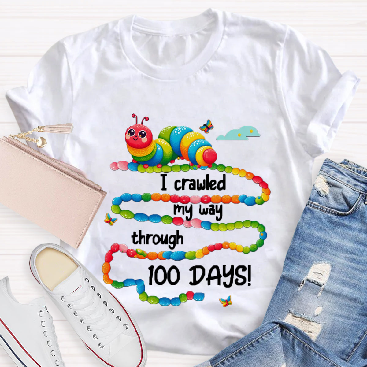 I Crawled My Way Through 100 Days T-Shirt