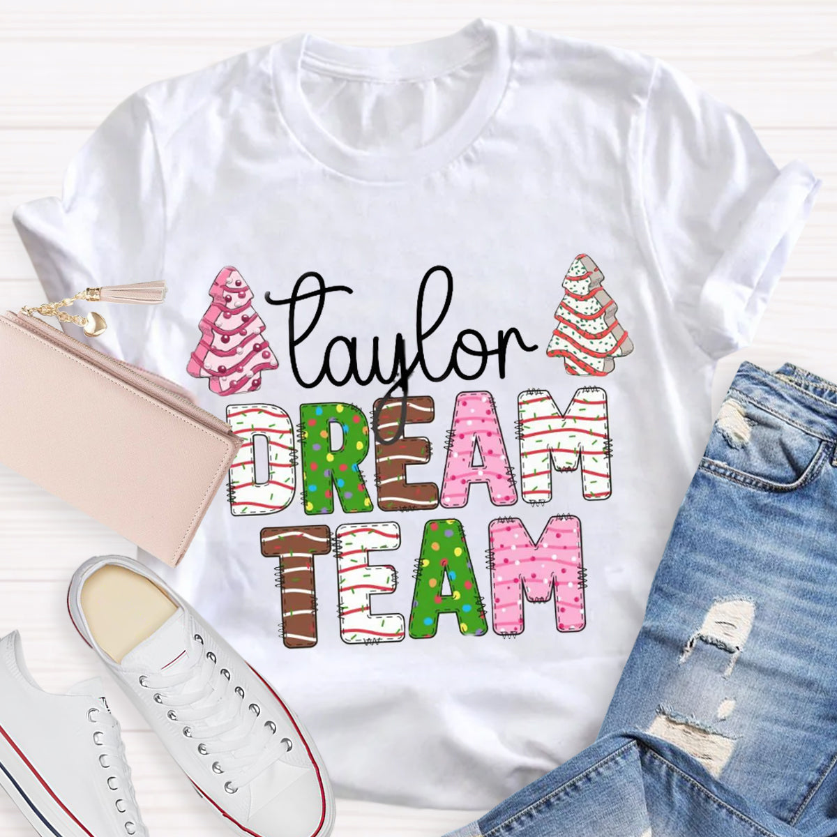 Personalized Name Christmas Dream Team T-Shirt