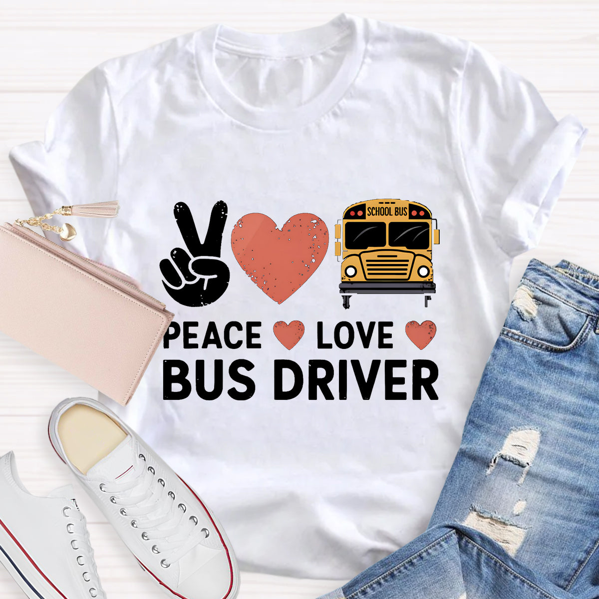 Peace Love Bus Driver T-Shirt