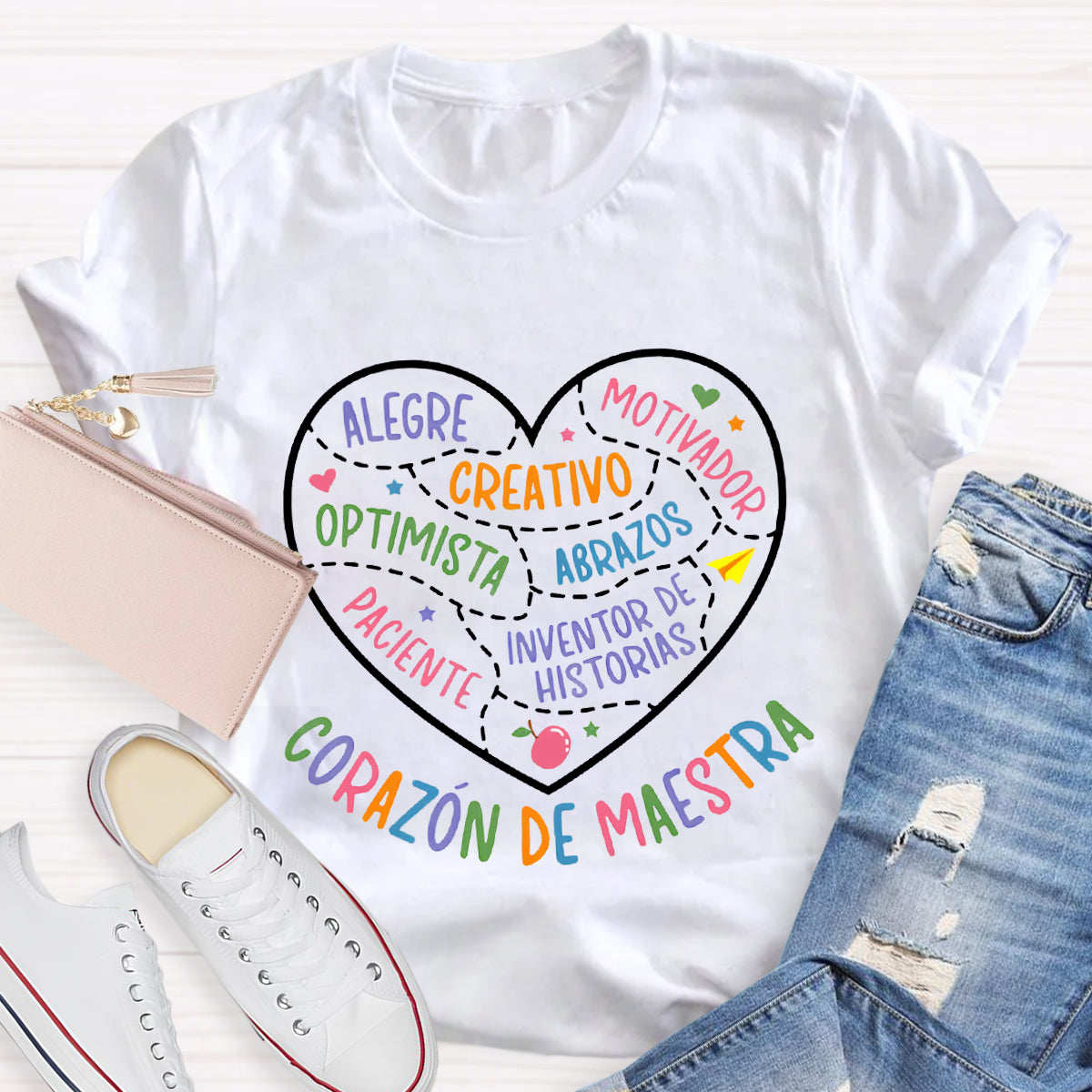 Corazon Maestra De Español Spanish Teacher T-Shirt