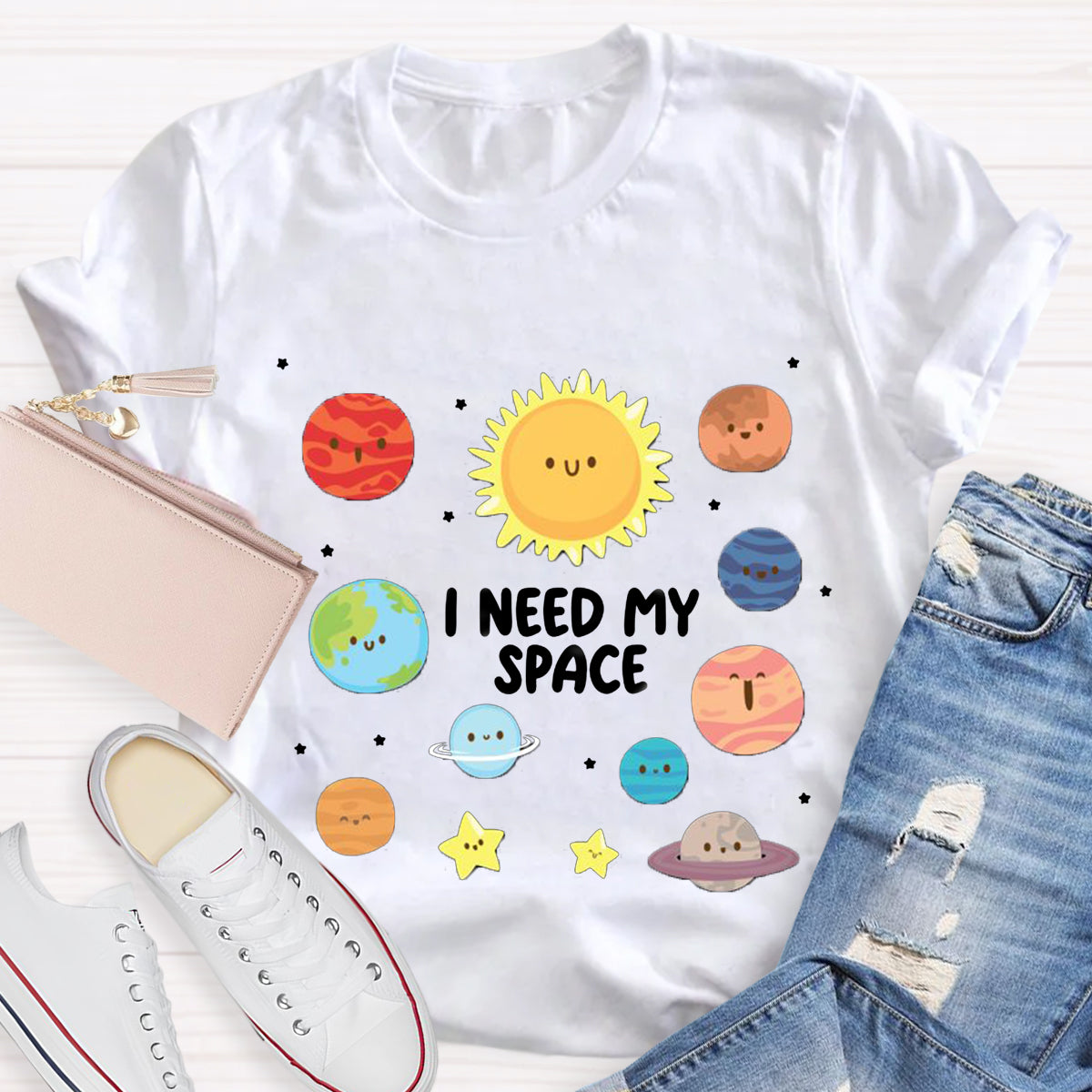 I Need My Space Planets T-Shirt