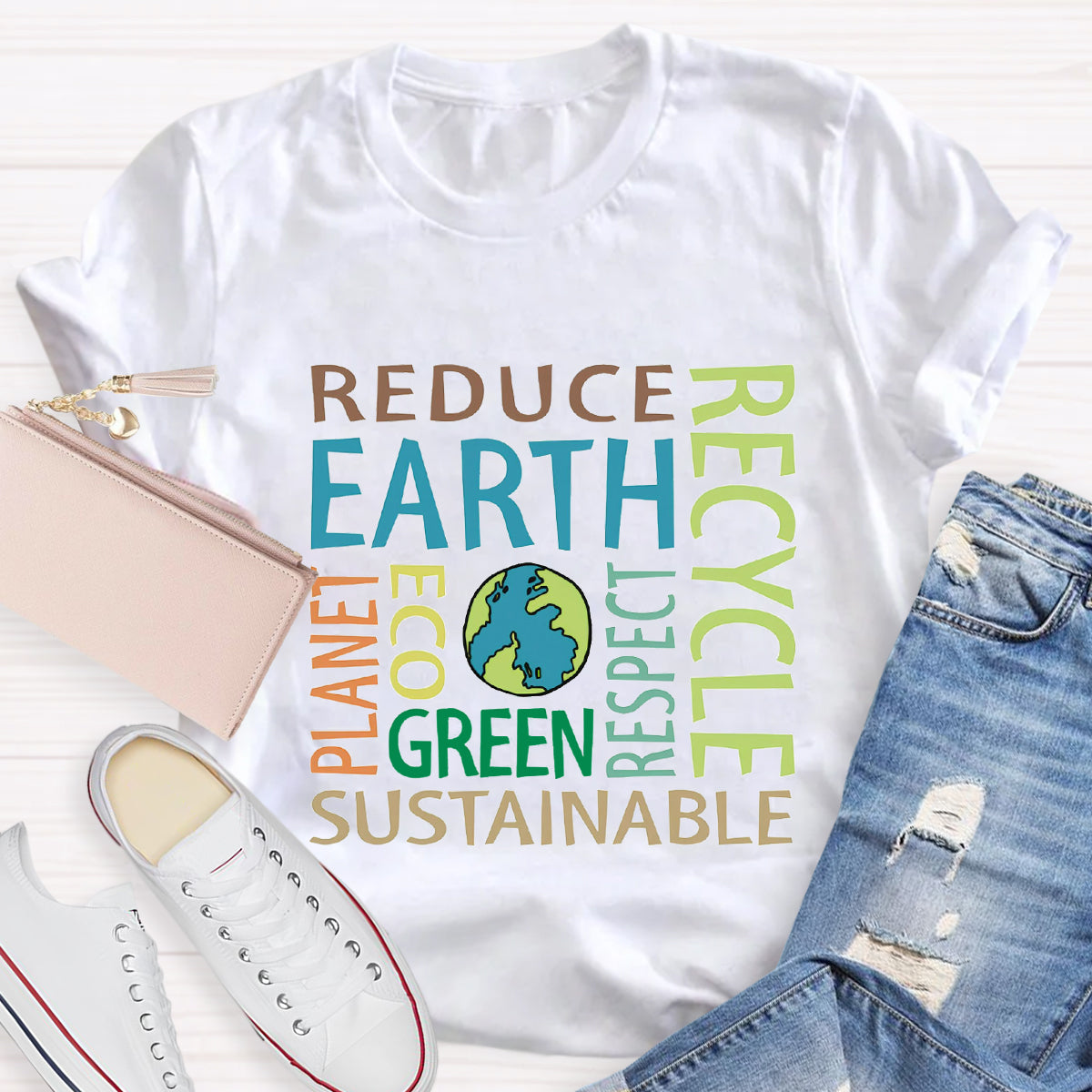 Reduce Recycle Respect Planet Earth Day T-Shirt