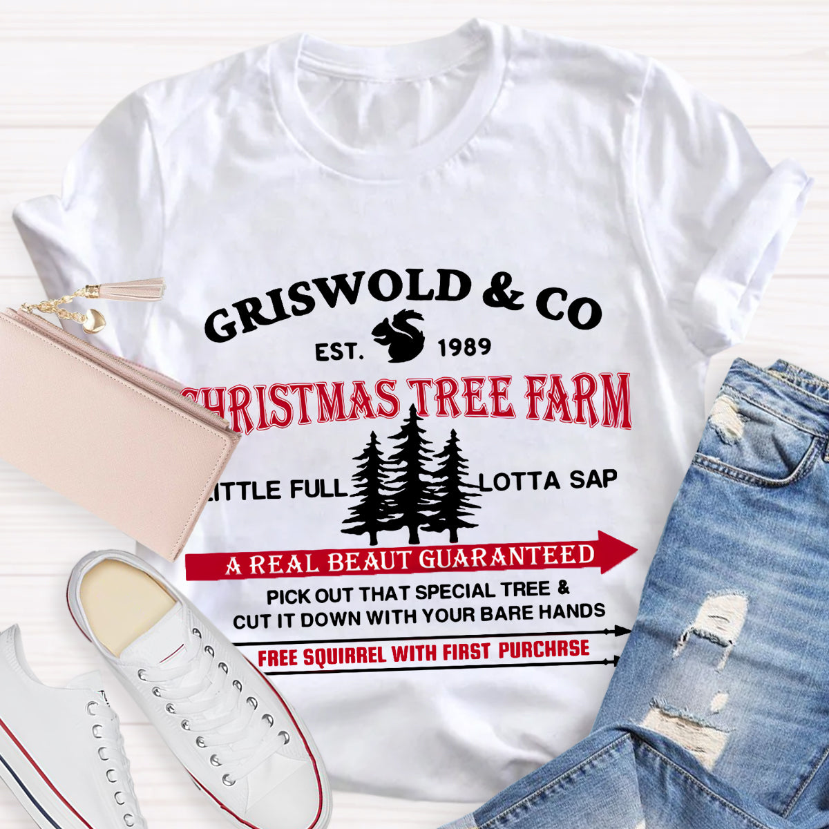 Griswold Co Christmas Tree Farm Teacher T-Shirt