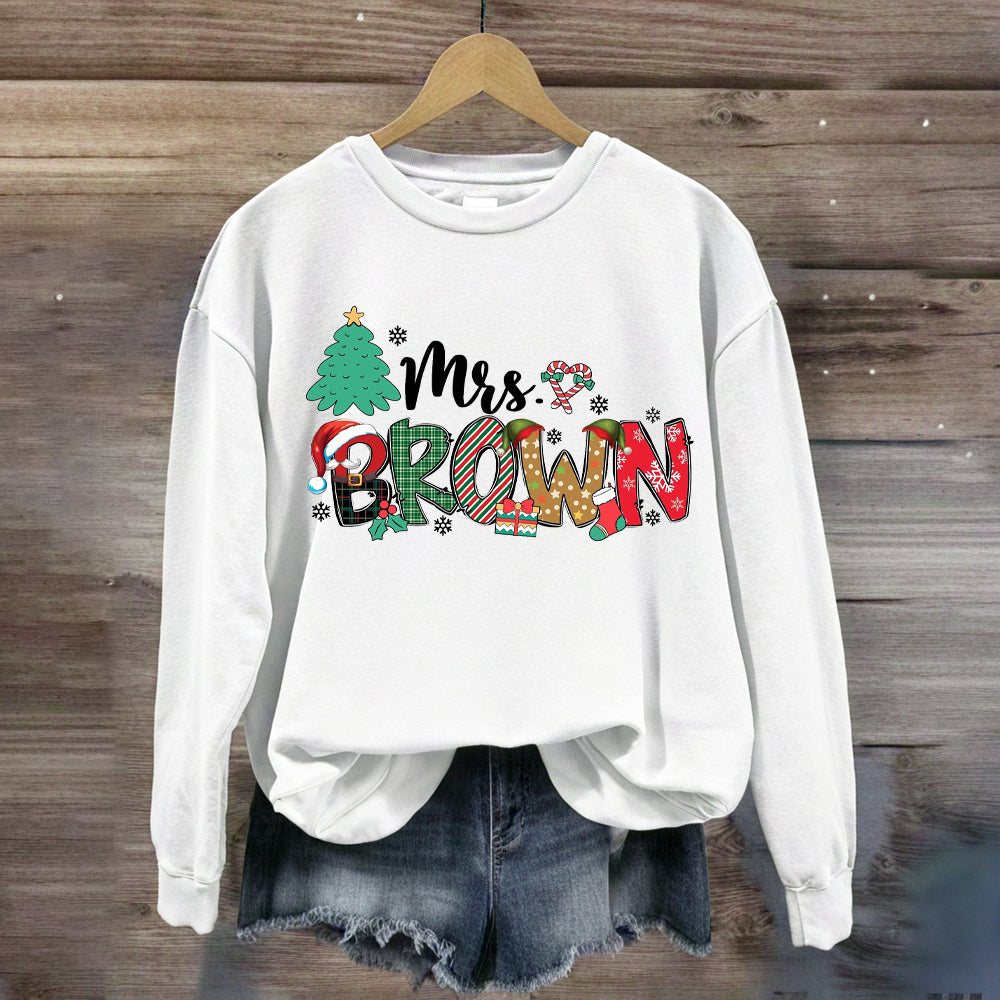 Personalized Name Christmas Tree Sweatshirt