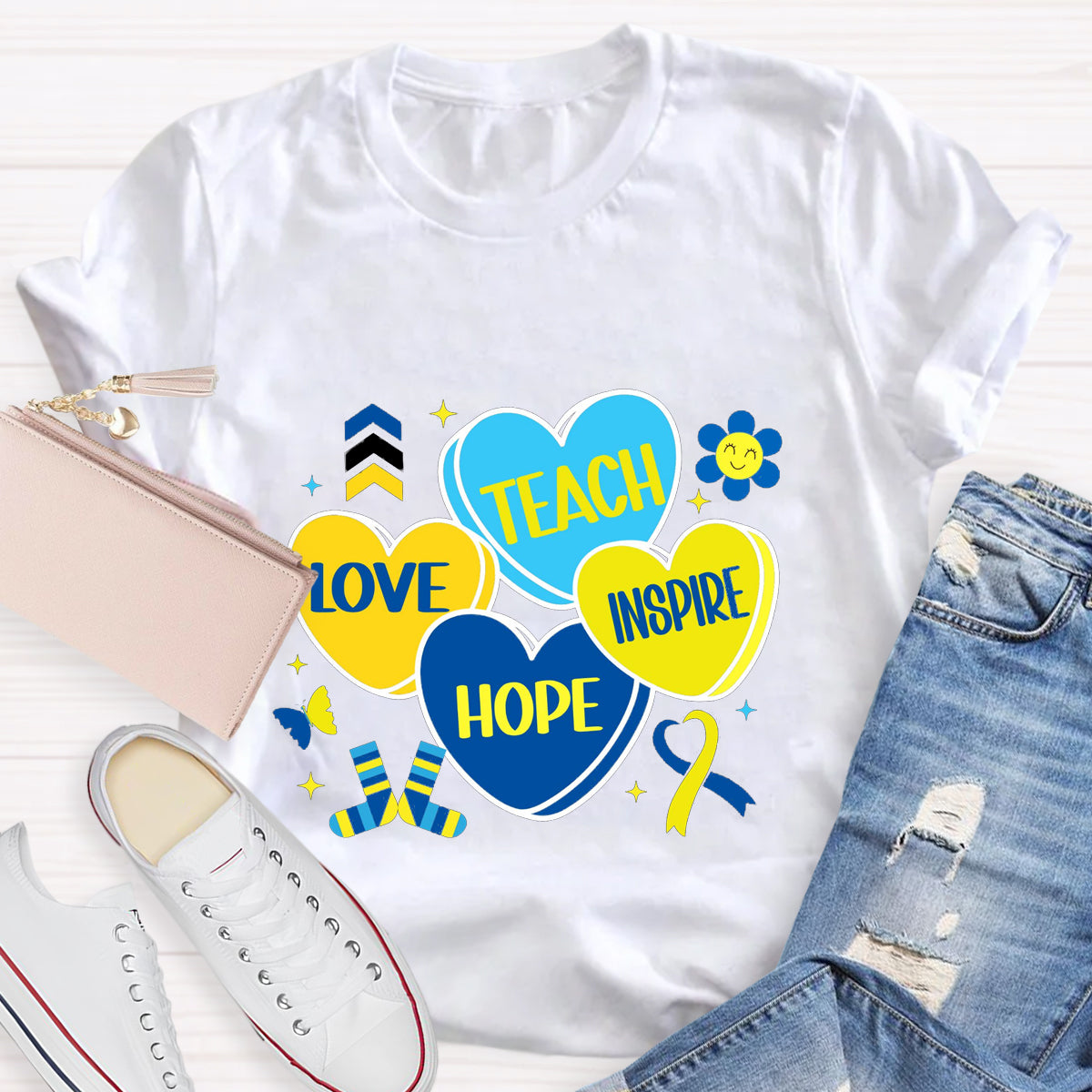 World Down Syndrome Day Teach Love T-Shirt