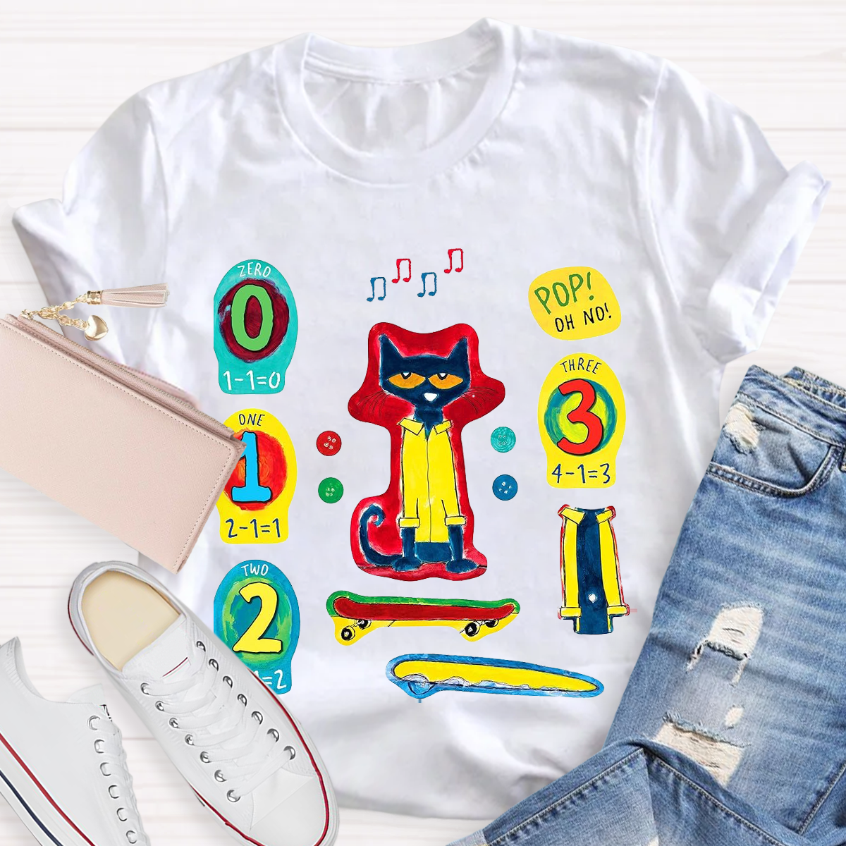 Pet Cat Funny Design Teacher T-Shirt